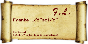 Franke László névjegykártya